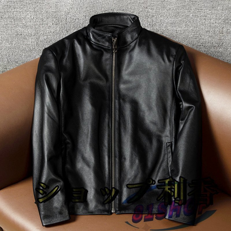 レザージャケット メンズ 牛革ジャケット ライダースジャケット 黄色 ジャンバー 革ジャン 牛革 送料無料 ハルフ Haruf 本革 レザージャケット ダブルライダースジャケット 革