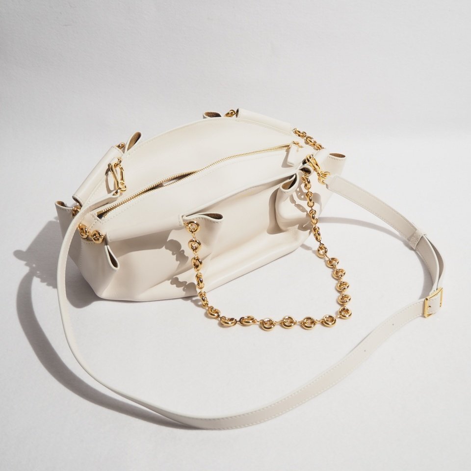 M6050P　▼LOEWE ロエベ▼　新品 23SS PASEO SMALL CHAIN SOFT ホワイト 2way チェーンバッグ / ショルダーバッグ 白 rb mks_画像2