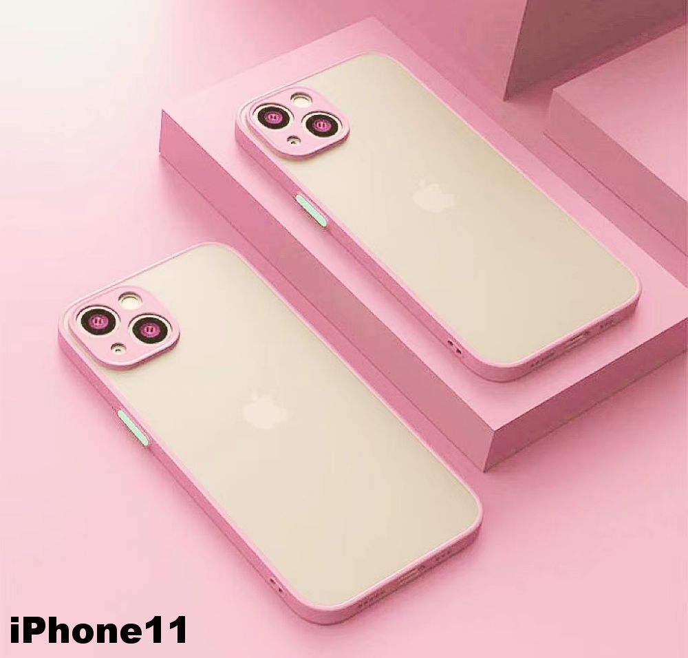 iphone11ケース カーバー TPU 可愛い　お洒落　韓国　マット　ピンク　軽量 ケース 耐衝撃 高品質323_画像1
