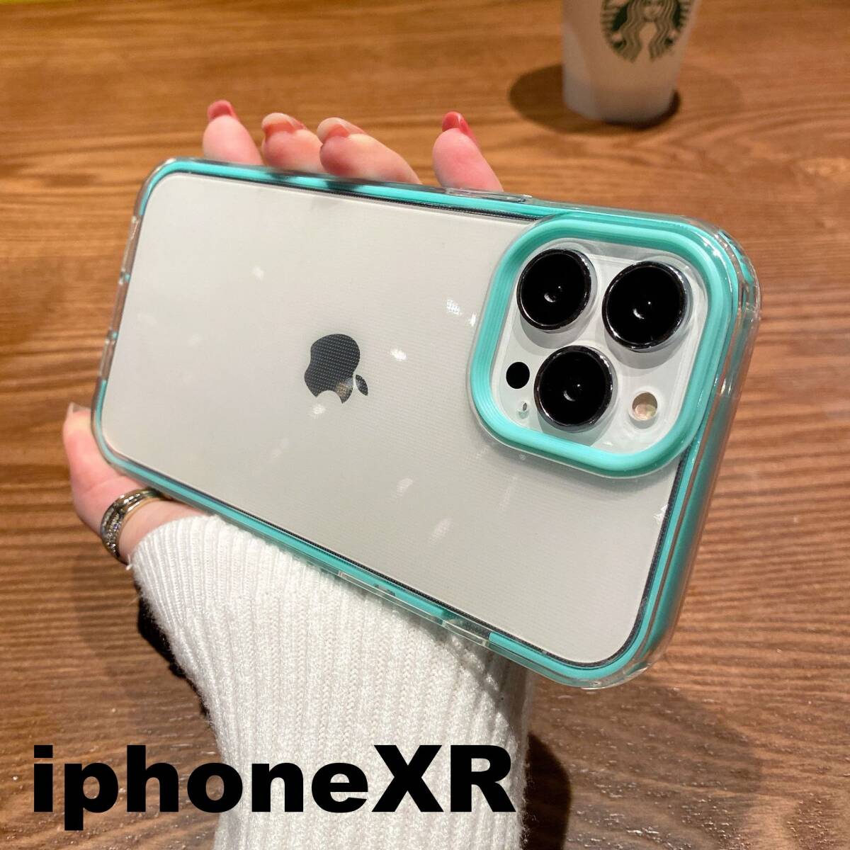 iphoneXRケース カーバー TPU 可愛い　お洒落　韓国　ブルー　軽量 ケース 耐衝撃 718_画像1