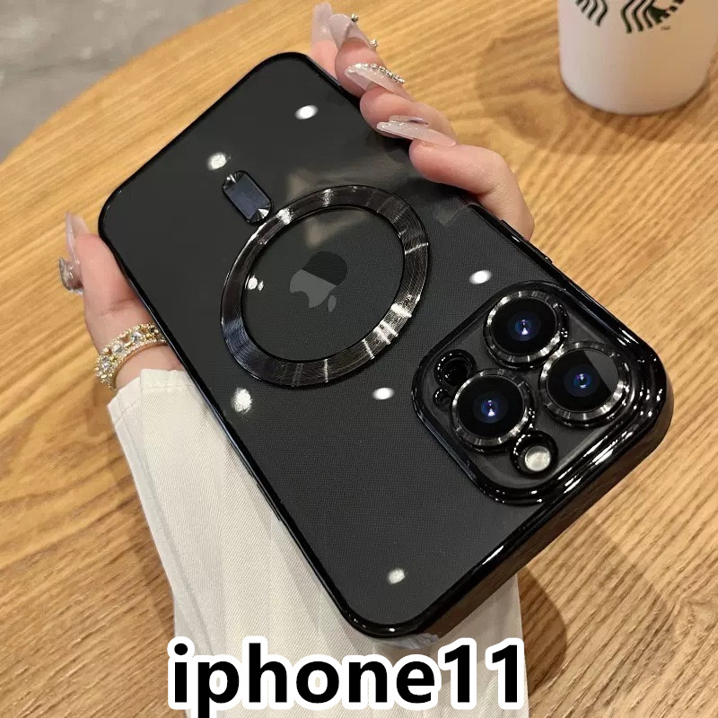 iphone11ケース TPU 軽量 ケース 耐衝撃　無線　磁気 ワイヤレス充電 ブラック _画像1