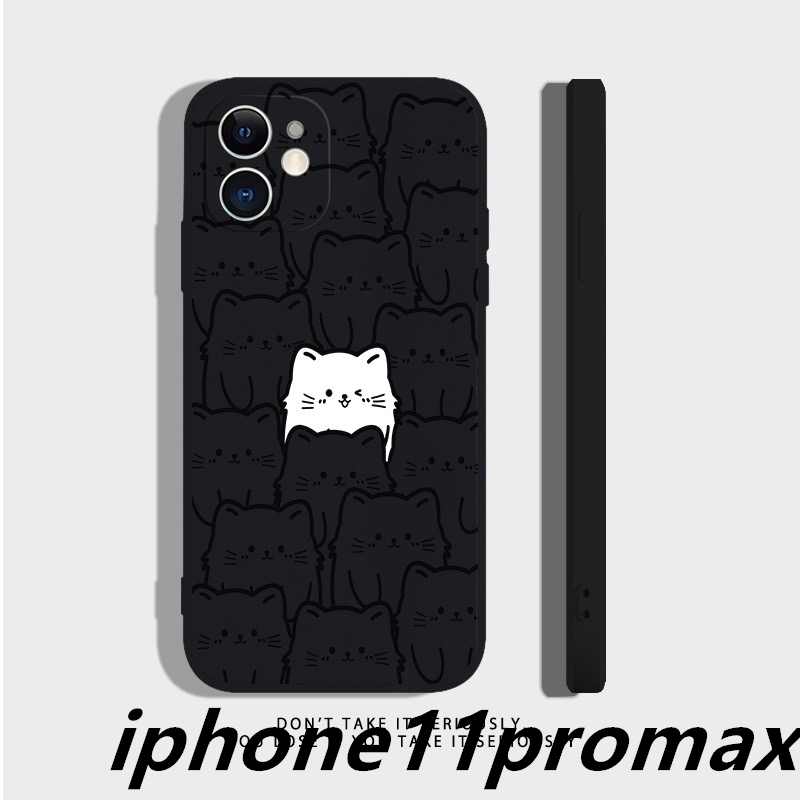 iphone11promaxケース カーバー TPU かわいい　ねご　お洒落　　軽量 耐衝撃 　高質 ブラック_画像1