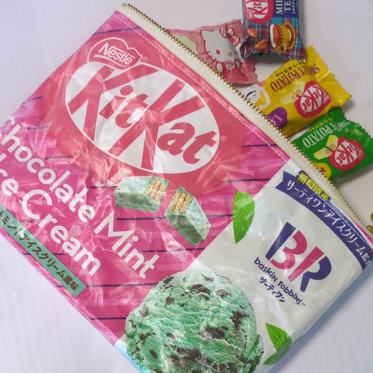 キットカット／Nestle/リメイクポーチ/ハンドメイド/大袋／サーティワン／チョコミント