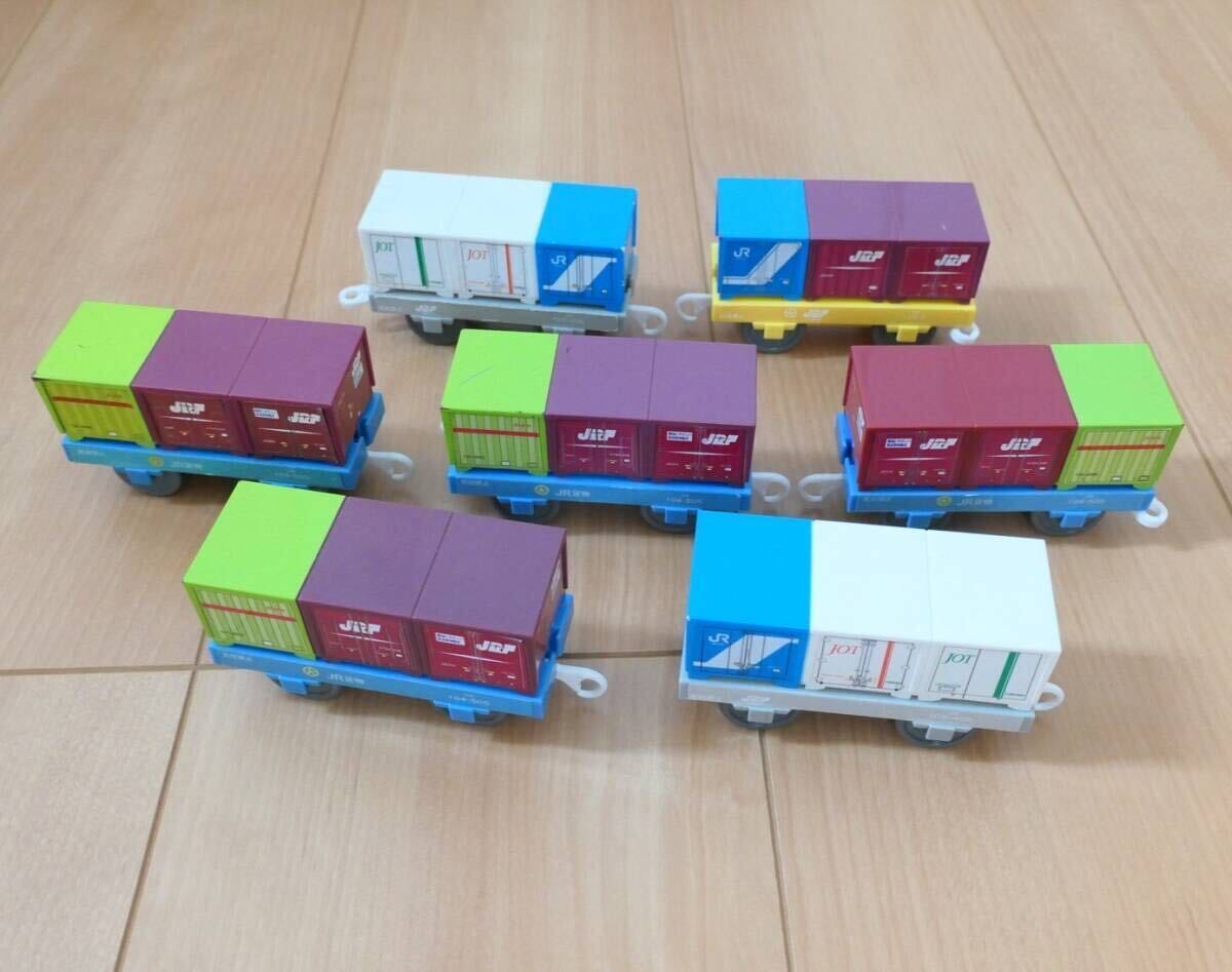 ◆プラレール JR貨物 貨車 コキ コンテナ車 7両セット◆_画像2