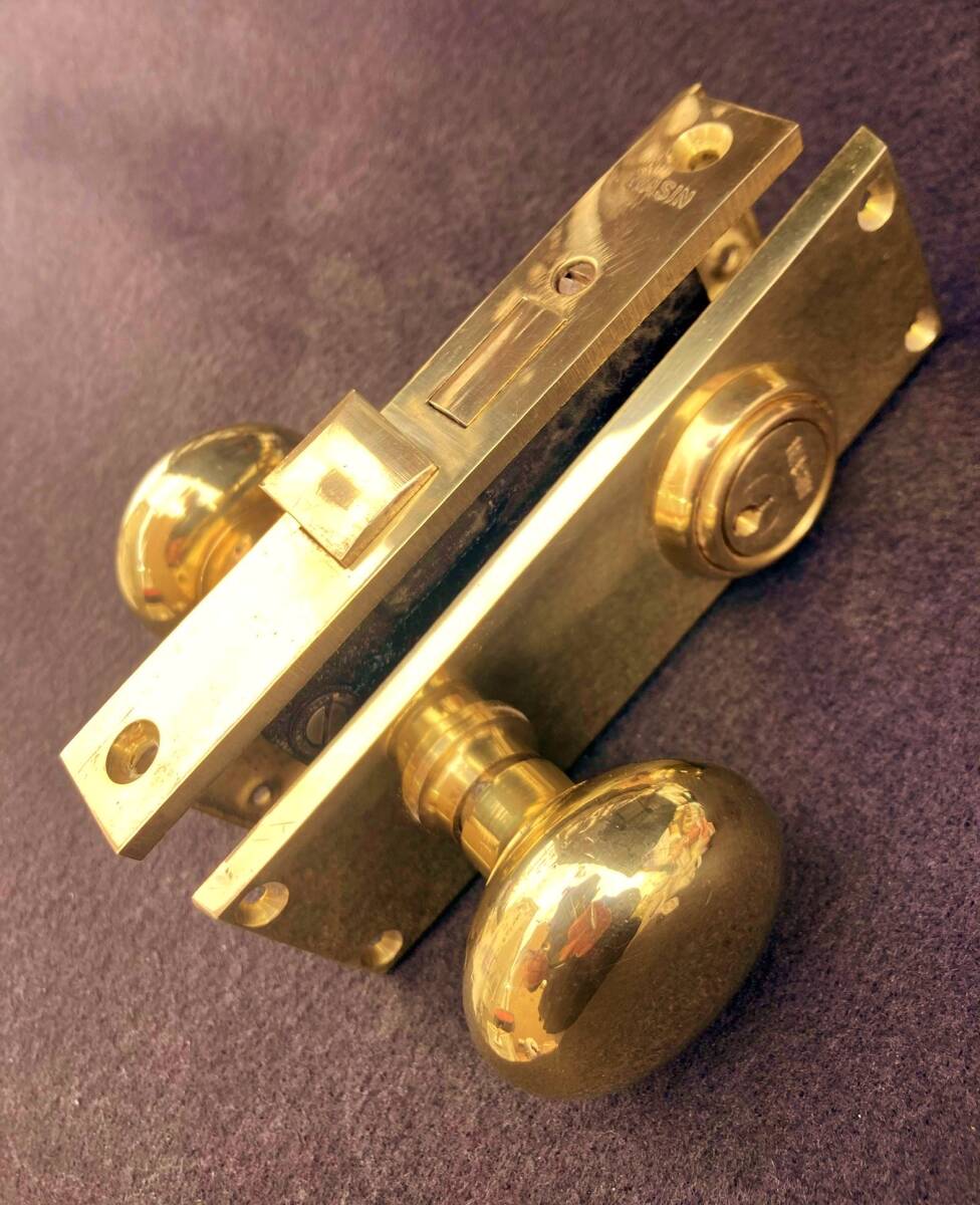 ワシンシリンダードアロックWASIN CYLINDER DOOR LOCK 真鍮製未 ワシンシリンダードアロックWASIN CYLINDER DOOR LOCK 真鍮製未