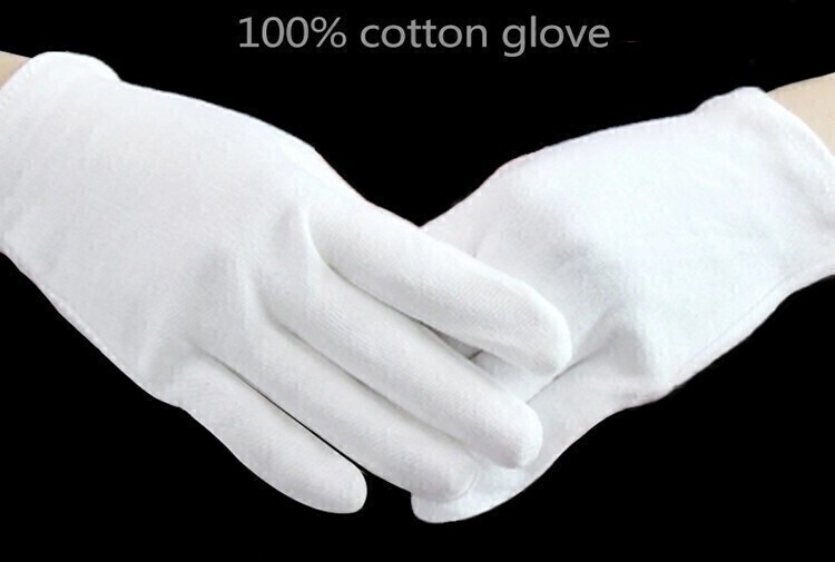0008-01 純綿 手袋 作業用 Mサイズ 12組 セット ホワイトの画像2