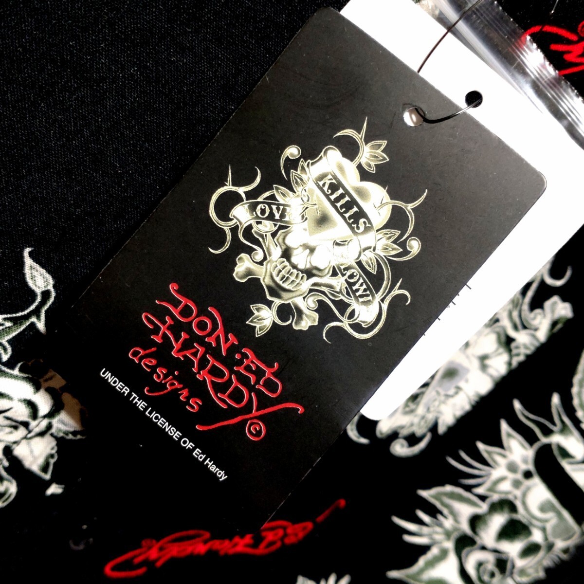 特価/未使用【サイズ=M】 Ed Hardy/エド ハーディ/メンズ/半袖/アロハシャツ/胸囲=88～96cm/black_画像7