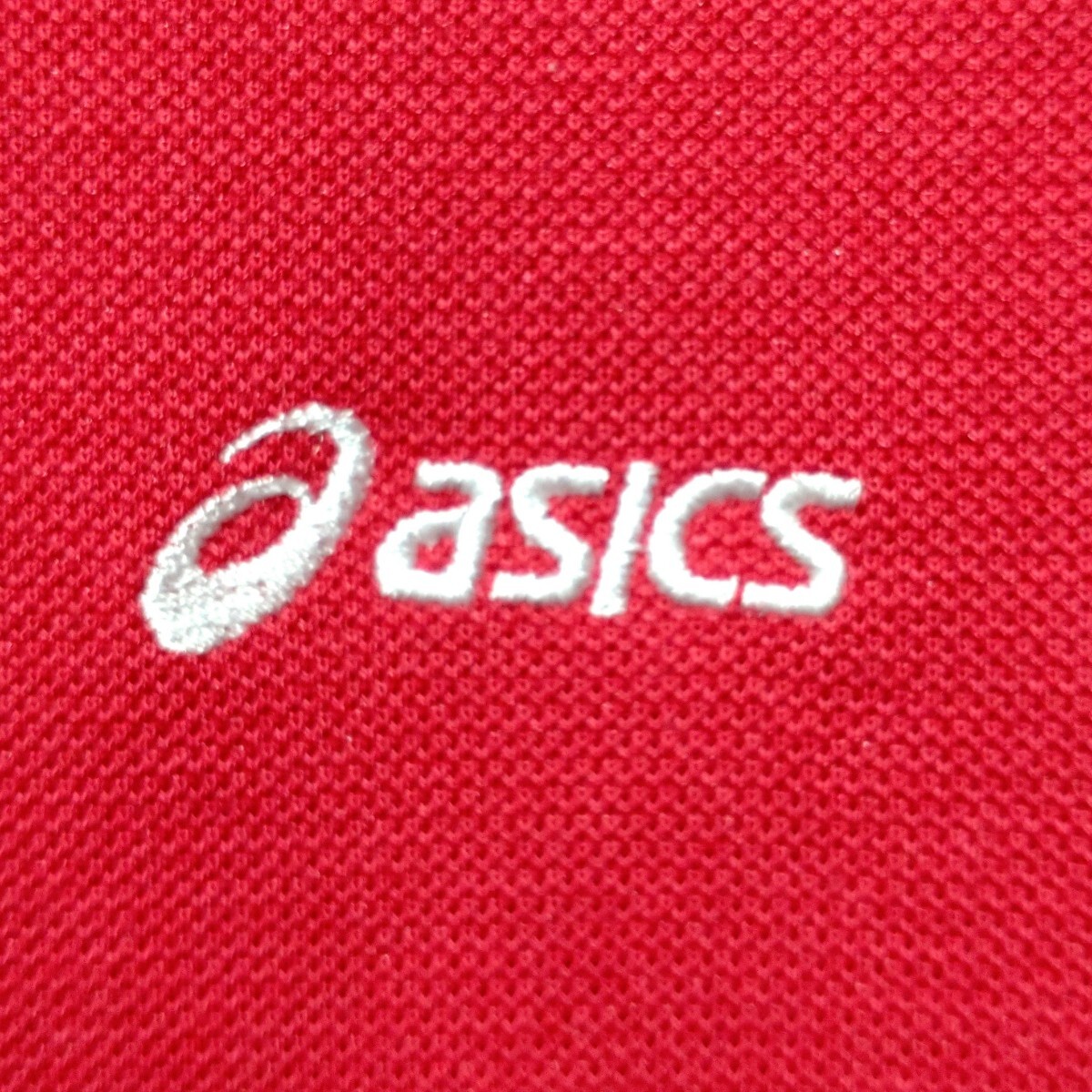 特価/未使用【サイズ=M(JASPO)】ASICS/アシックス/ワンポイント/メンズ/半袖/カノコ/Tシャツ/胸囲=89～95cm/red_画像3