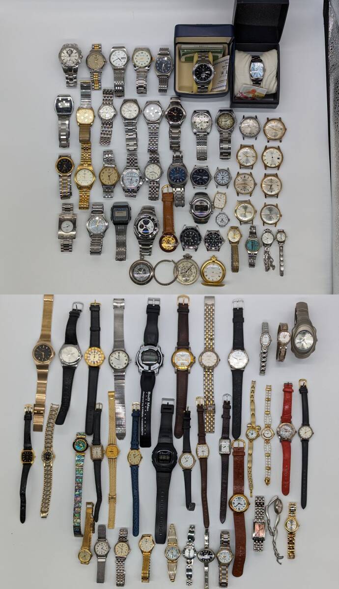 ジャンク品 腕時計 SEIKO / CITIZEN / ORIENT / WALTHAM / VAGARY 他多数 まとめて 腕時計 懐中時計 自動巻き 手巻き クォーツ (k-0599)_画像1
