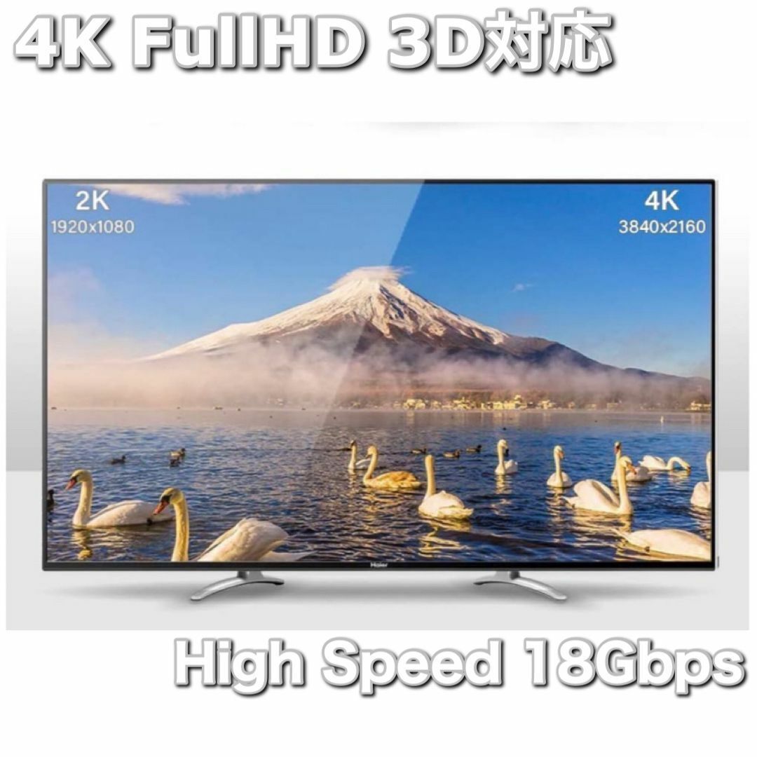 1.5m 4K HDMI ケーブル 高品質 Ver2.0 プレミアムハイスピード ＊ スイッチ HDMIケーブル ゲーム テレビ モニター プロジェクター TV 接続_画像3