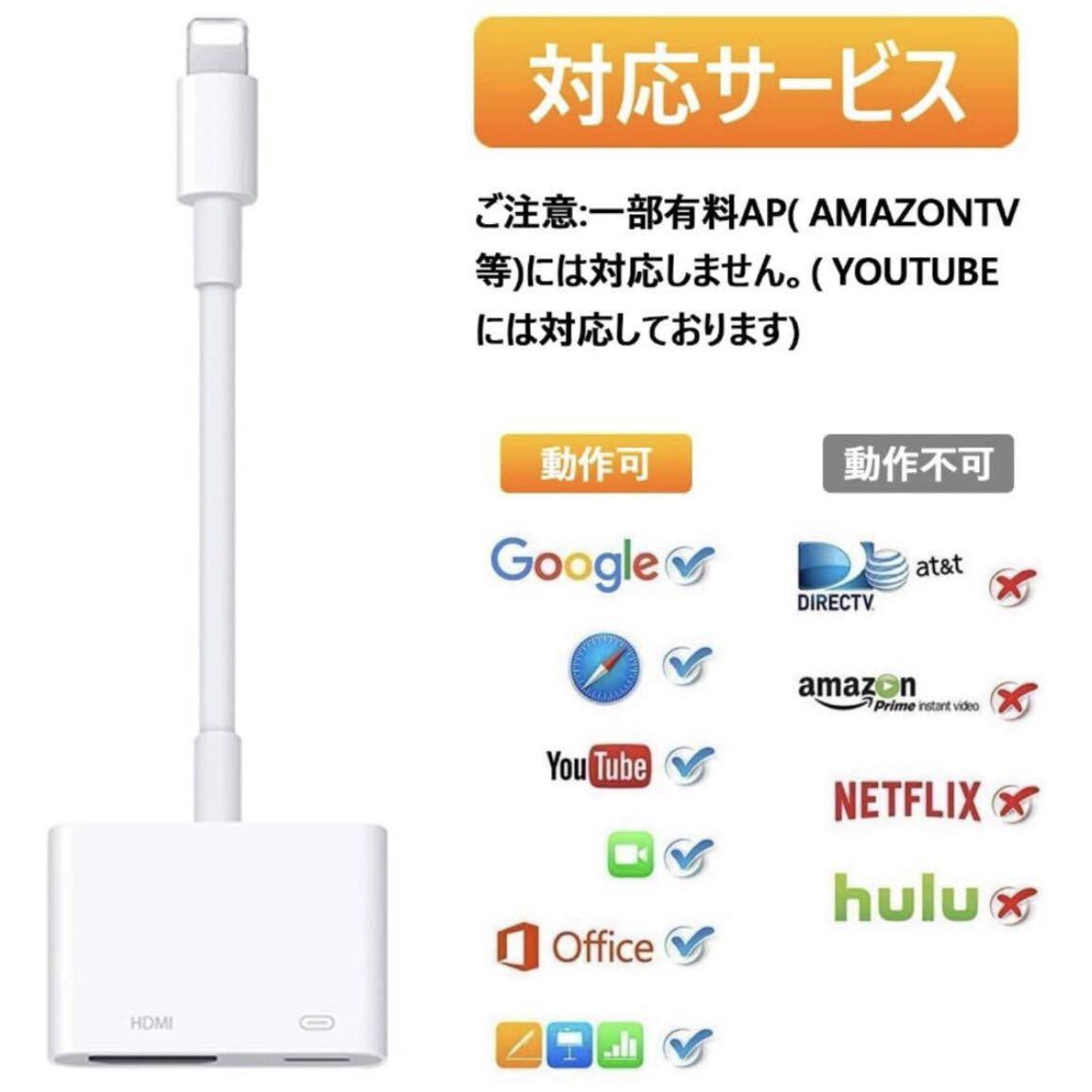 3点 3m iphone ipad HDMI 変換 ケーブル テレビ プロジェクター モニター TV 接続 / iPhone 14 13 12 11 X 8 プラス プロ プロマックス_画像3