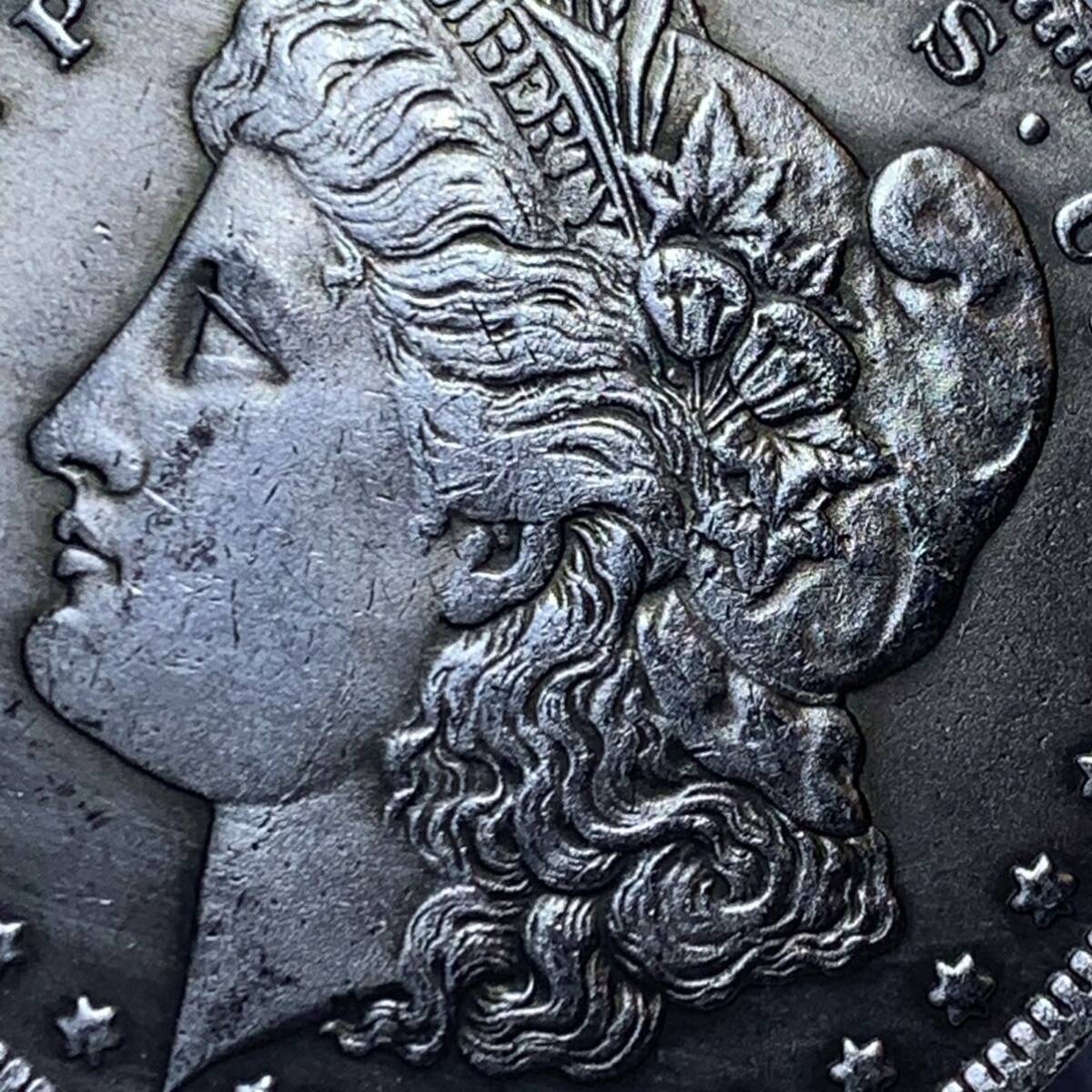 WX1466アメリカ記念モルガン 1885年 鷹紋 外国硬貨 貿易銀 海外古銭 コレクションコイン貨幣 重さ約21g_画像2