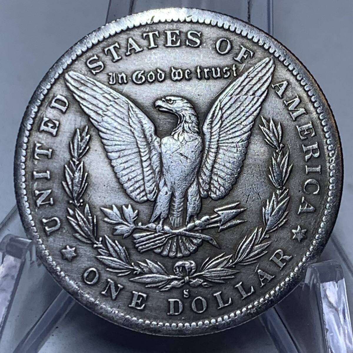 WX1466アメリカ記念モルガン 1885年 鷹紋 外国硬貨 貿易銀 海外古銭 コレクションコイン貨幣 重さ約21g_画像4