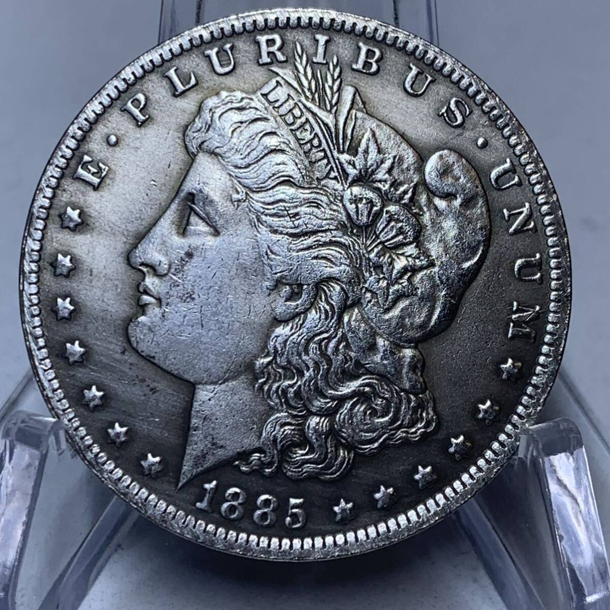 WX1466アメリカ記念モルガン 1885年 鷹紋 外国硬貨 貿易銀 海外古銭 コレクションコイン貨幣 重さ約21g_画像1