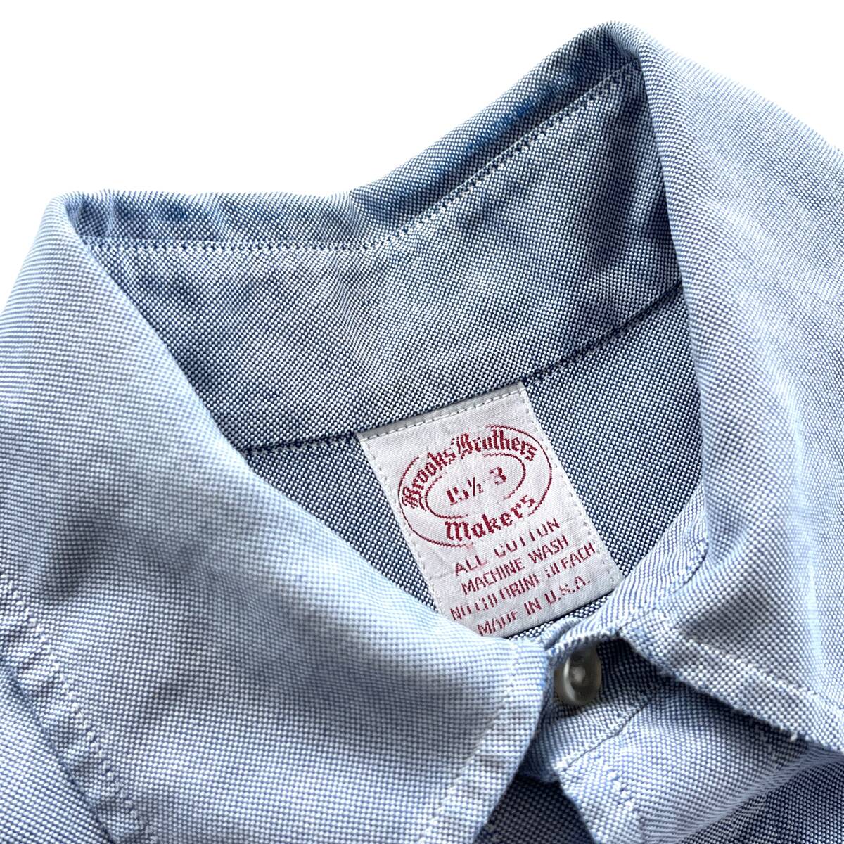 【Vintage】Brooks Brothers ボタンダウンシャツ 15 1/2 - 3 オックスフォード ブルー ダンリバー MADE IN USA ６ボタン 1970s_画像2