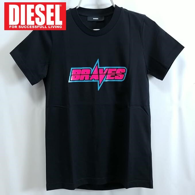  diesel T-shirt lady's cut and sewn DIESEL brand XS size black black T-SILY-WG