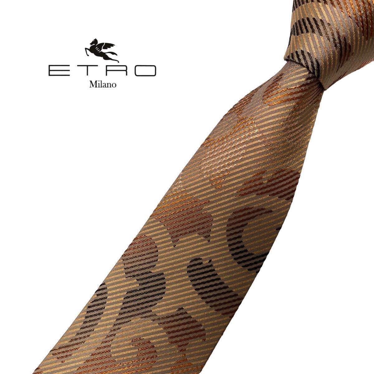 ETRO ネクタイ やや細身 レジメンタル柄 ストライプ柄 パターン柄 エトロ USED 中古 m1059_画像1