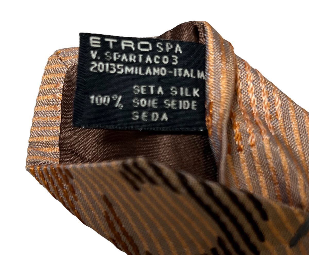 ETRO ネクタイ やや細身 レジメンタル柄 ストライプ柄 パターン柄 エトロ USED 中古 m1059_画像5