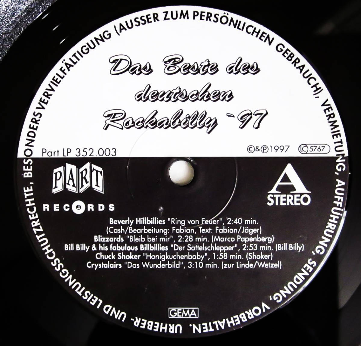【新品】廃盤 10' レコード ★貴重盤 Das Beste des Deutschen Rockabilly 1997★ ドイツ ネオロカ ネオロカビリー Teddy Boy サイコビリー_画像5