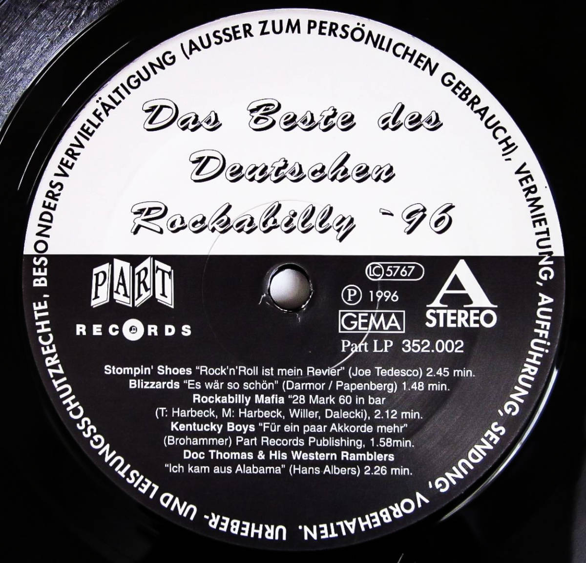 【新品】廃盤 10' レコード ★貴重盤 Das Beste des Deutschen Rockabilly 96' ★ ドイツ ネオロカ ネオロカビリー Teddy Boy サイコビリー_画像4