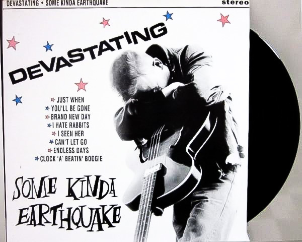 廃盤 LP レコード ★ 希少盤 1st アルバム 1988年 オリジナル盤★ SOME KINDA EARTHQUAKE/DAVASTAING ★ 80's メロディアス ネオロカビリー_画像1