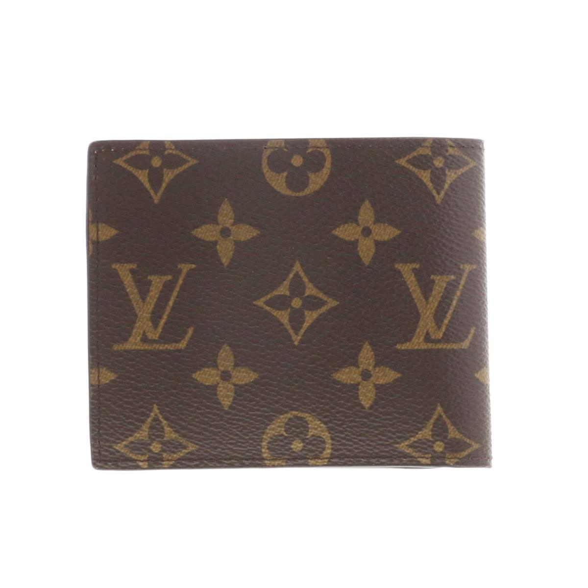 【お値下げ品】LOUIS VUITTON ルイヴィトン 財布 二つ折り財布(小銭入有) M62288 Brown Canvas/Leather ポルトフォイユ・マルコNM_画像3