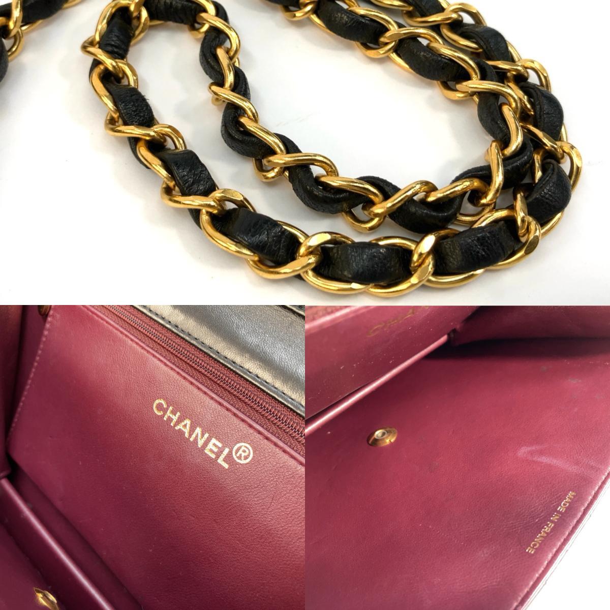 【水曜定休日・木曜発送】【中古】【RI】CHANEL シャネル バッグ A03570 Black ラムスキン マトラッセ25 チェーンショルダーバッグ_画像10