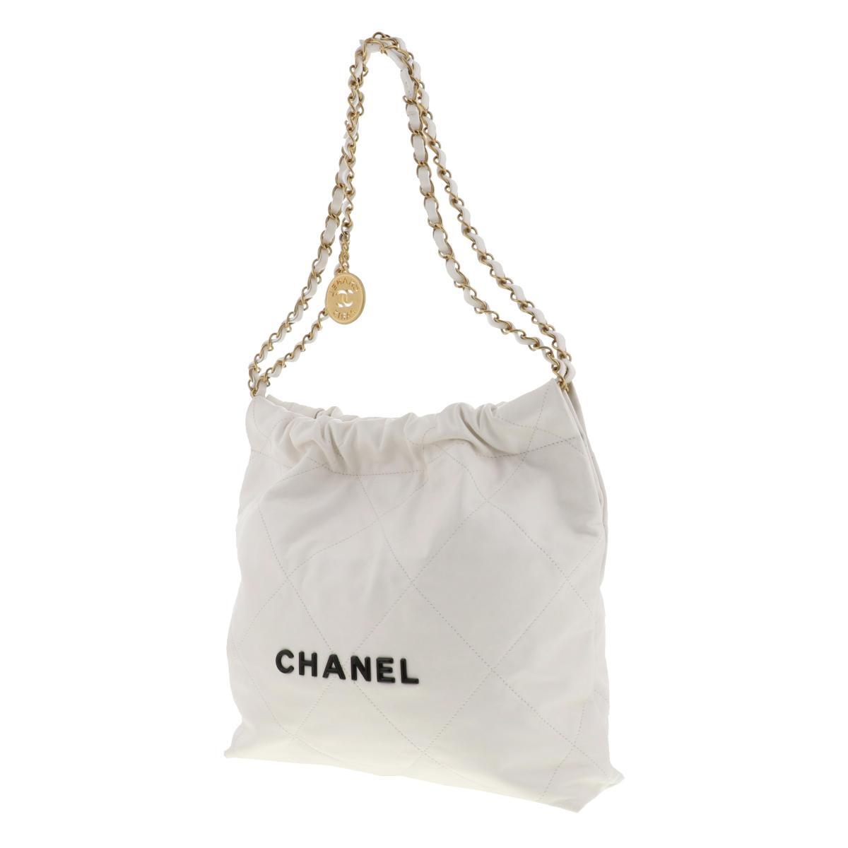 CHANEL シャネル バッグ ハンドバッグ AS3260 White シャイニーカーフスキン CHANEL22 ハンドバッグ_画像2