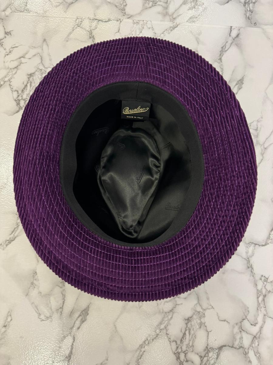 服飾 帽子/手袋 Purple 表生地：コットン95％カシミヤ5％ Borsalino ボルサリーノ コーデュロイ ハット_画像3