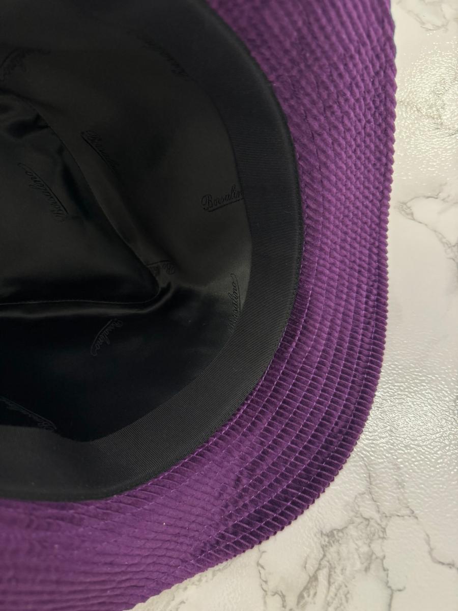 服飾 帽子/手袋 Purple 表生地：コットン95％カシミヤ5％ Borsalino ボルサリーノ コーデュロイ ハット_画像5