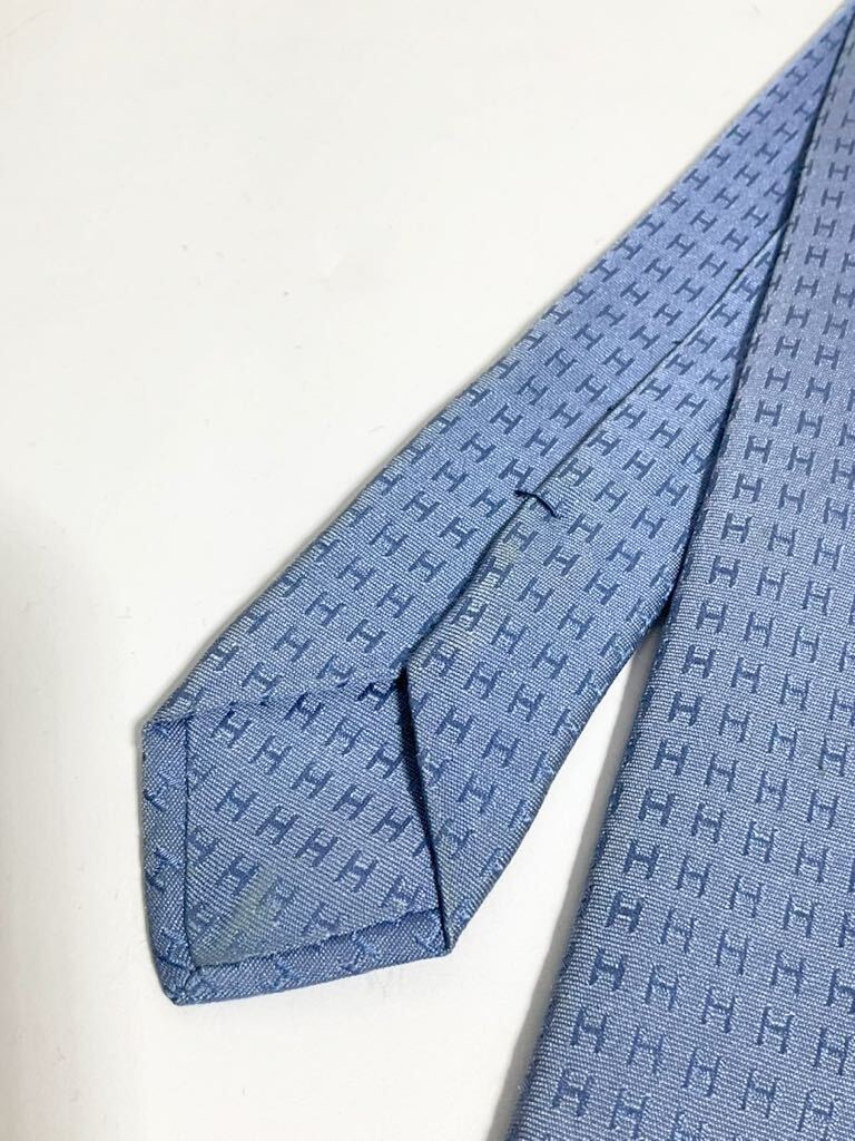 ② HERMES Hermes галстук оттенок голубого H рисунок стоимость доставки 185 иен ( слежение есть ) бренд галстук 