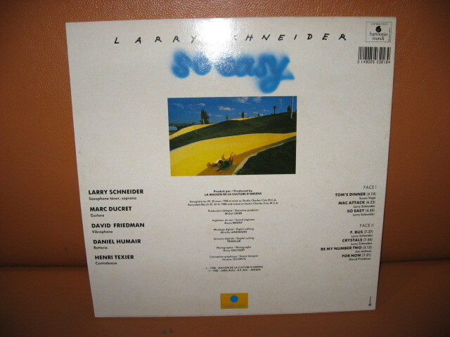 【フランス盤美品LP】LARRY SCHNEIDER/SO EASY_画像2