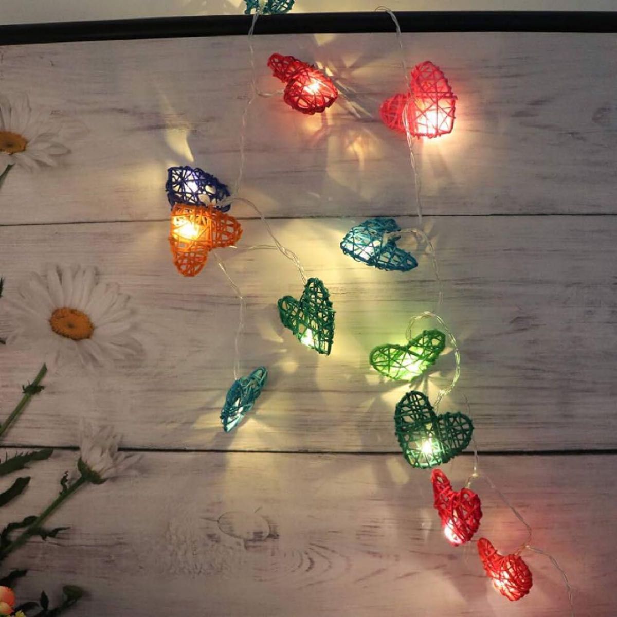 ハート型ランプ ストリング 20 個 電池　結婚式 クリスマス 飾り クリスマス イルミネーション キラキラ モチーフライト