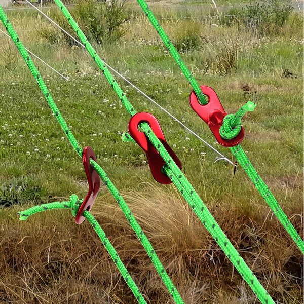 テントロープ ガイドロープ 反射材入り 径 4mm 長さ 4m アルミ自在金具 8本 セット 洗濯ロープ アウトドア キャンプ用品 Fの画像6