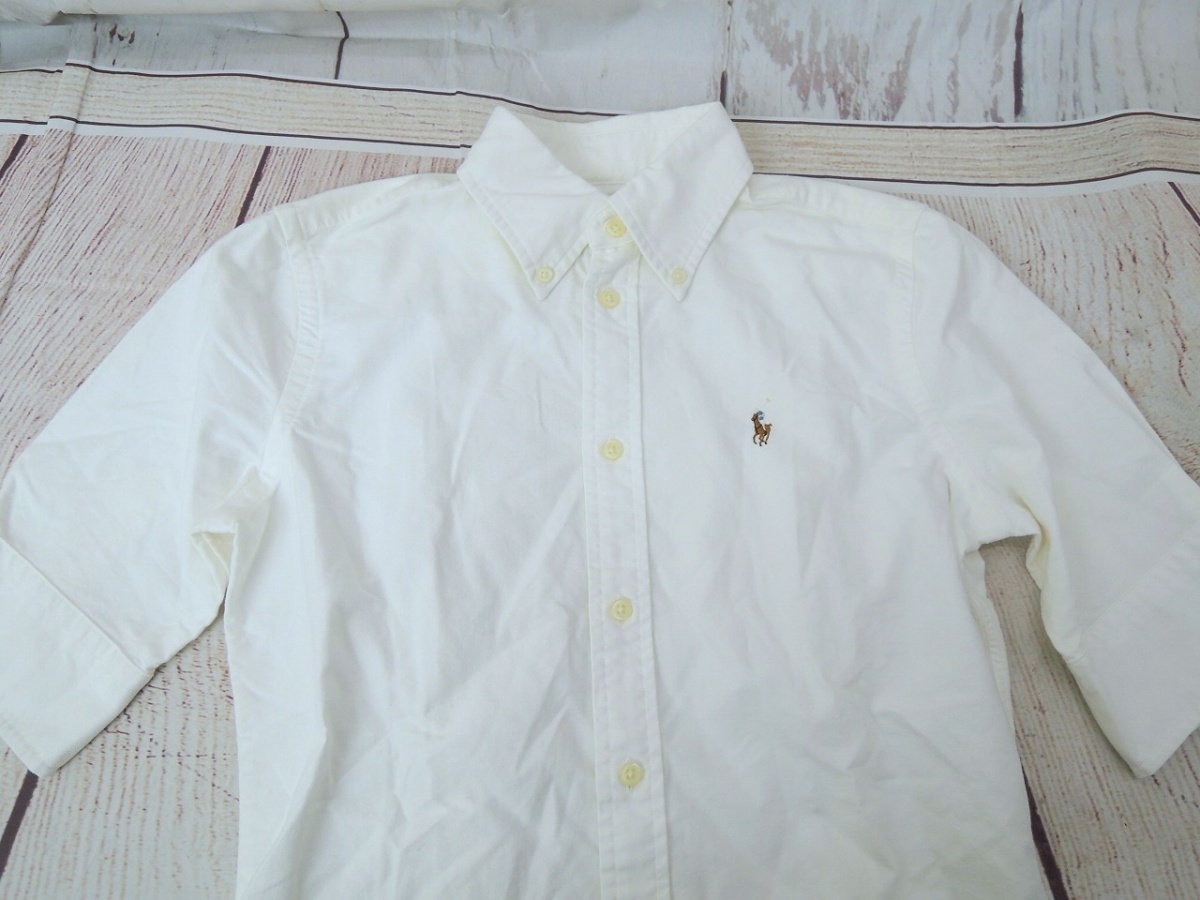 POLO RALPH LAUREN ポロ ラルフローレン 半袖シャツ XS 155/80A SLIM FIT ホワイト 211506532001 100%Cotton Made in Srilanka_画像3