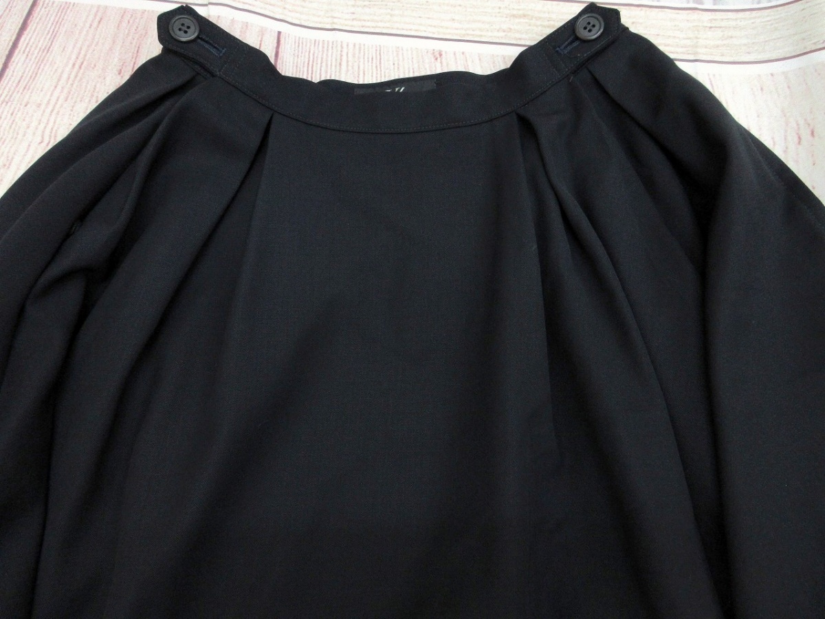 Y's ワイズ スカート YS-S21-197 ヨウジヤマモト ブラック 毛88% ナイロン12% Made in Japan_画像3