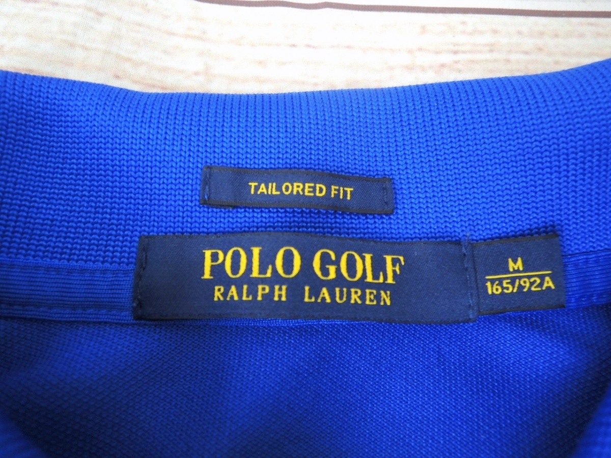 POLO GOLF RALPH LAUREN ポロ ゴルフ ラルフローレン ポロシャツ M 165/92A TAILORED FIT 281608007004 Made in Peru_画像5