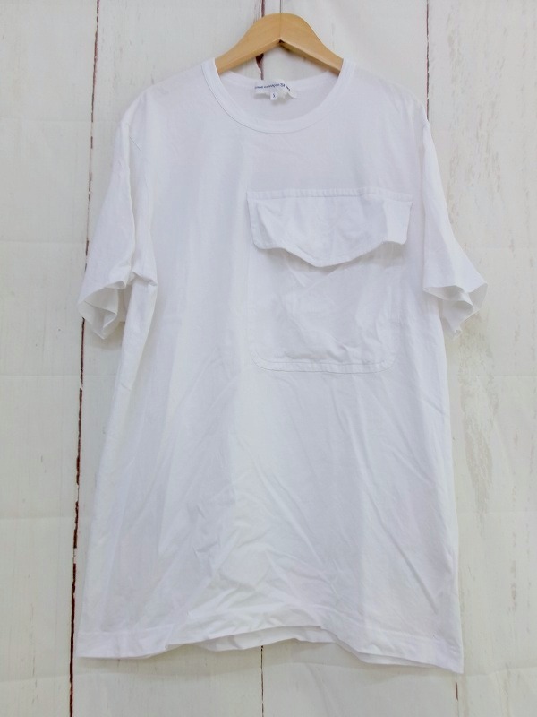 COMME des GARCONS SHIRT コムデギャルソン シャツ 半袖ポケットデザインTシャツ ホワイト 綿100% X FG-T008の画像1