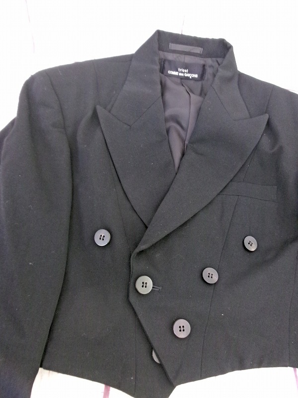 tricot COMME des GARCONS トリコ コムデギャルソン デザインジャケット ブラック 毛100% TJ-080290の画像2