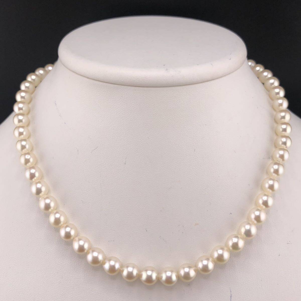 E04-8023 アコヤパールネックレス 7.0mm 40cm 32.5g ( アコヤ真珠 Pearl necklace SILVER )の画像1