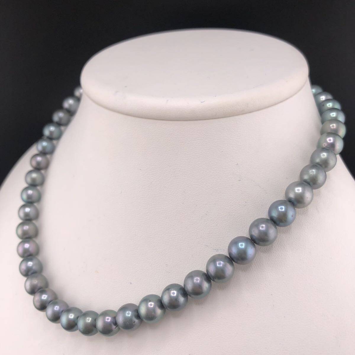 P04-0045 アコヤパールネックレス 8.5mm~9.0mm 40cm 46.9g ( アコヤ真珠 Pearl necklace SILVER )_画像2