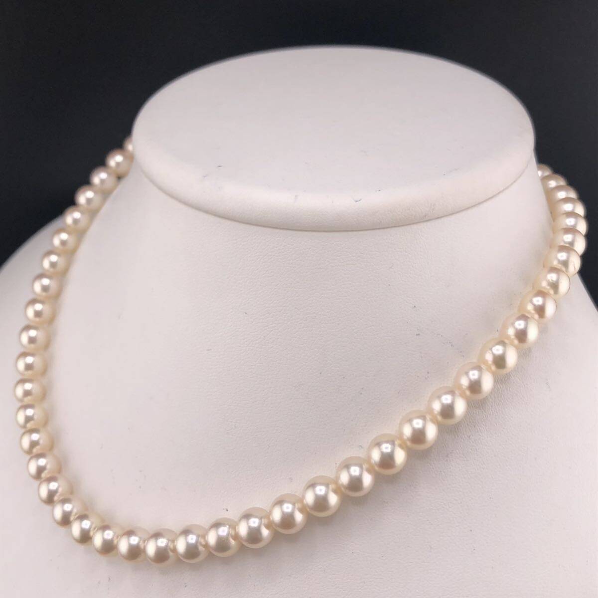 E05-148 アコヤパールネックレス 7.0mm 39cm 33.1g ( アコヤ真珠 Pearl necklace SILVER )の画像2