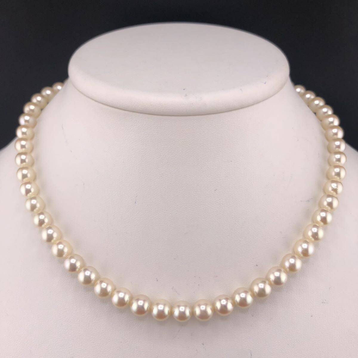 E05-1257 アコヤパールネックレス 7.0mm~7.5mm 40cm 32.2g ( アコヤ真珠 Pearl necklace SILVER )の画像1