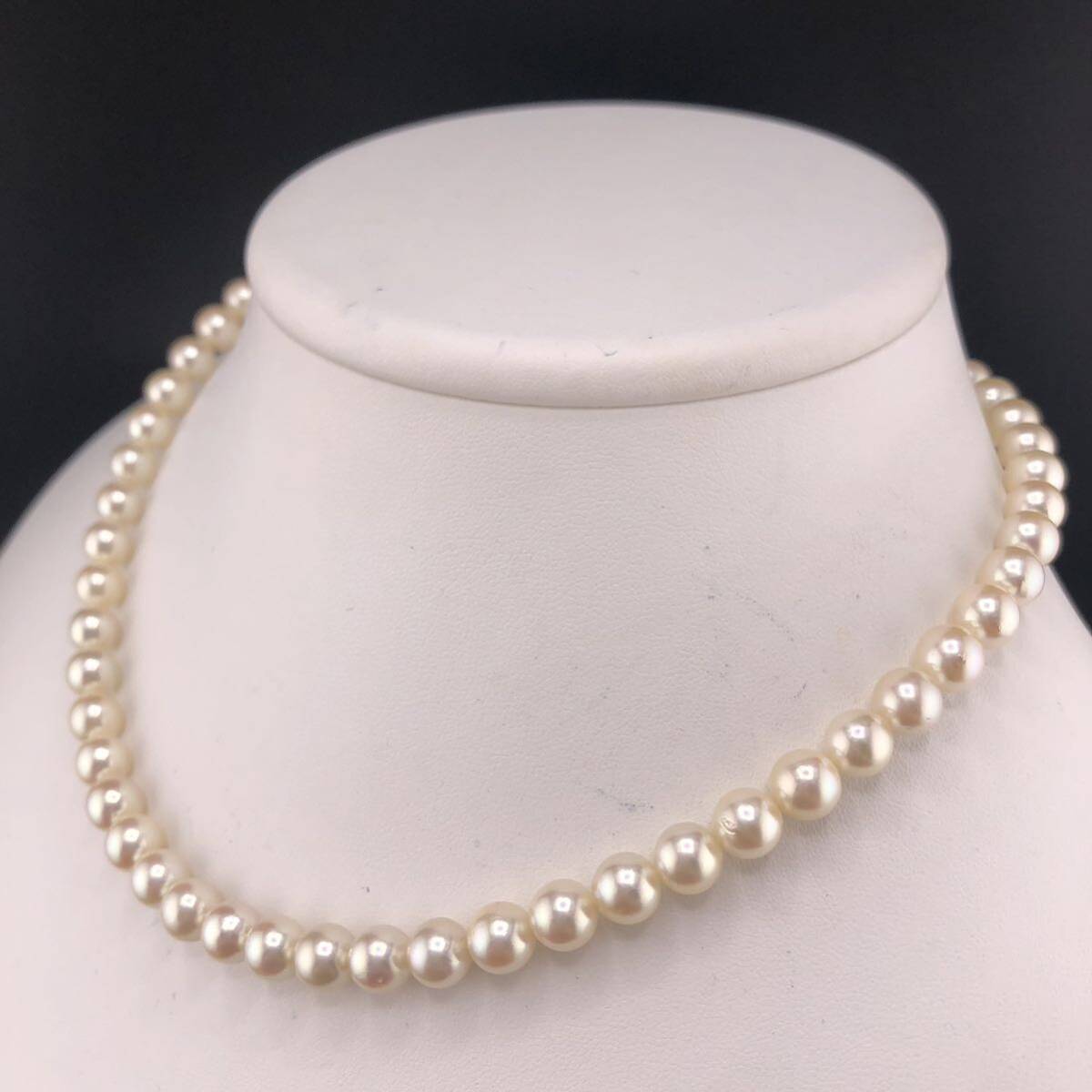 E05-1257 アコヤパールネックレス 7.0mm~7.5mm 40cm 32.2g ( アコヤ真珠 Pearl necklace SILVER )の画像2