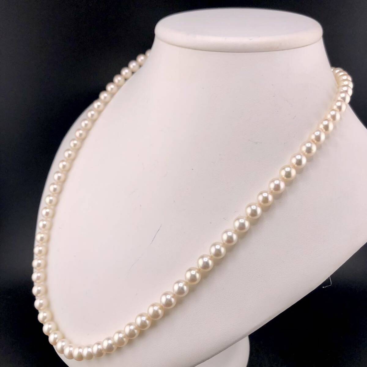 E05-5188☆☆ アコヤパールネックレス 7.0mm~7.5mm 58cm 44.9g ( アコヤ真珠 Pearl necklace SILVER )_画像2