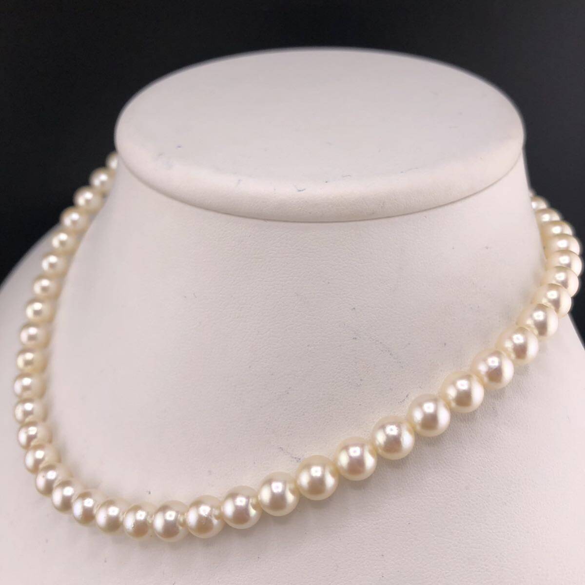 E05-3273 アコヤパールネックレス 7.0mm~7.5mm 39cm 31.8g ( アコヤ真珠 Pearl necklace SILVER )_画像2