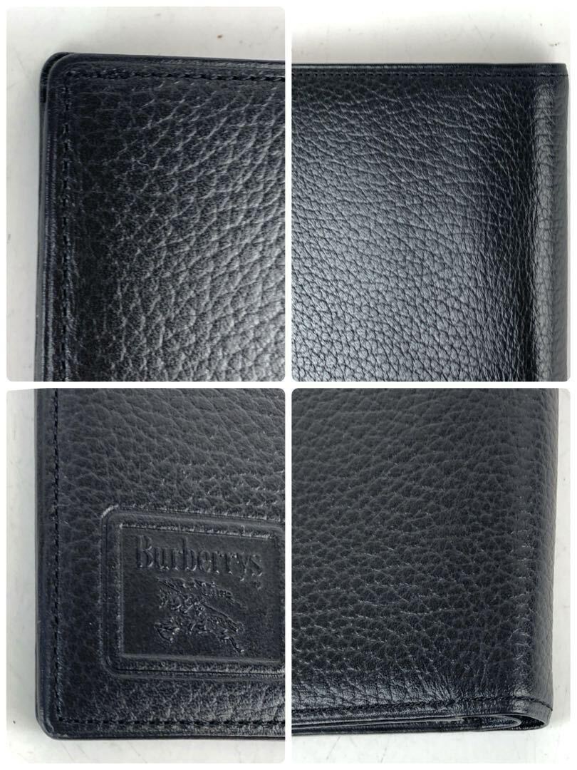 BURBERRY バーバリー 二つ折り財布 ブラック メンズ ビジネス ブランド 財布 ウォレット 黒 ベージュチェック コンパクト 送料無料_画像5