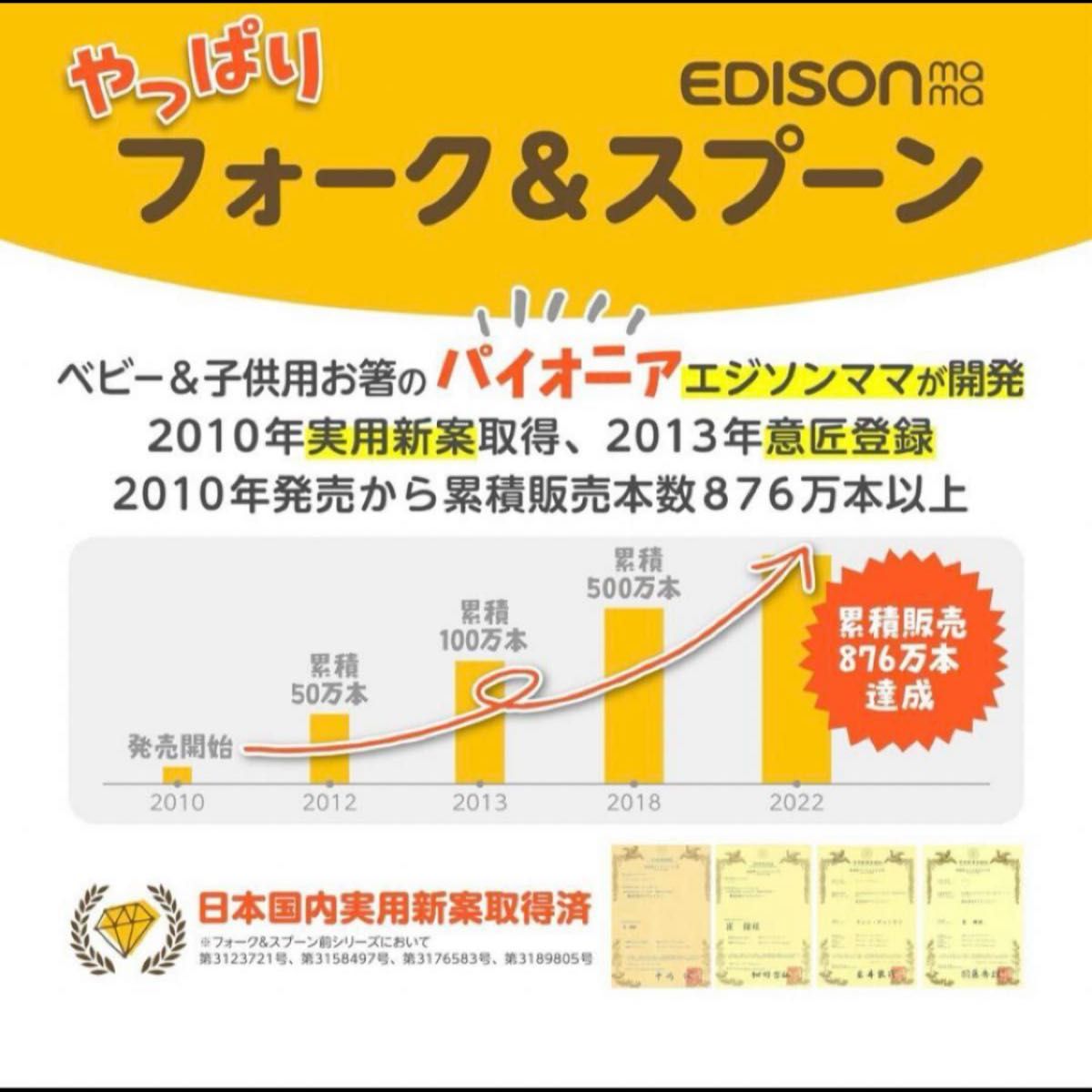 【ラスト】ケース付EDISONmamaエジソンママフォーク&スプーンケース付ポテトミルク