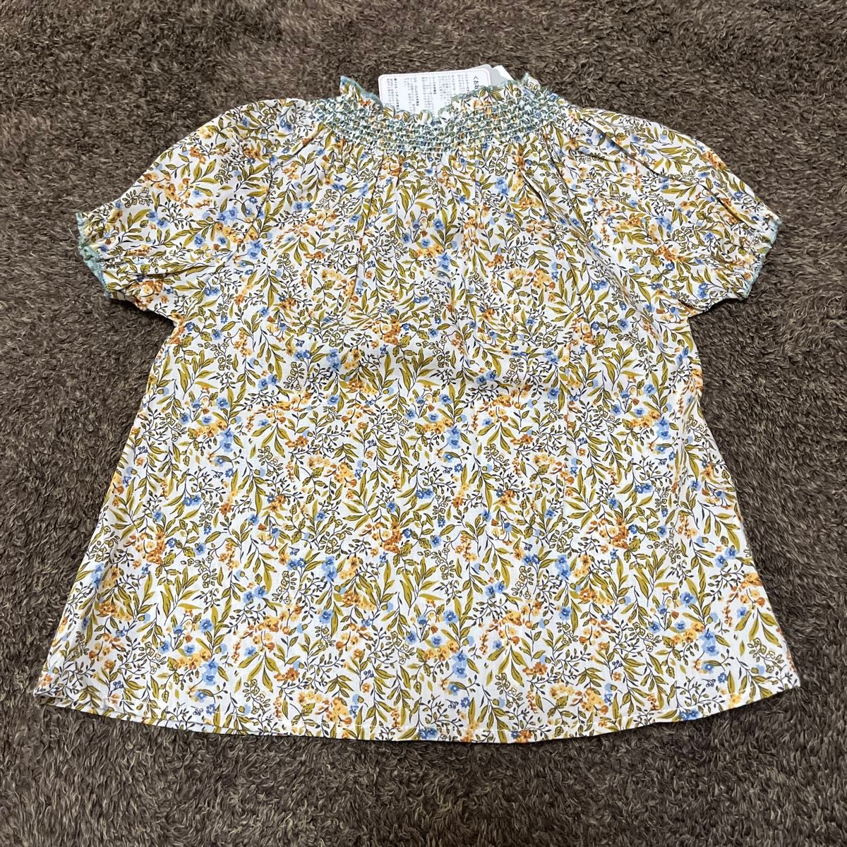 新品　タグ付き　juo 100サイズ  半袖チュニック　トップス　キッズ　女の子　夏服　お花柄　オレンジ