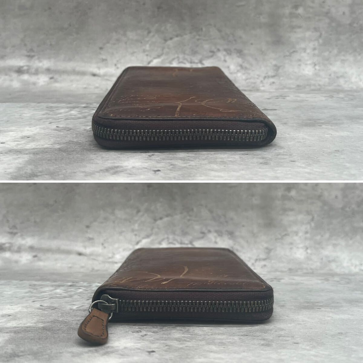 1円〜【希少】ベルルッティ Berluti 長財布 ラウンドジップ ファスナー カリグラフィ メンズ カードケース 小銭入れ _画像4